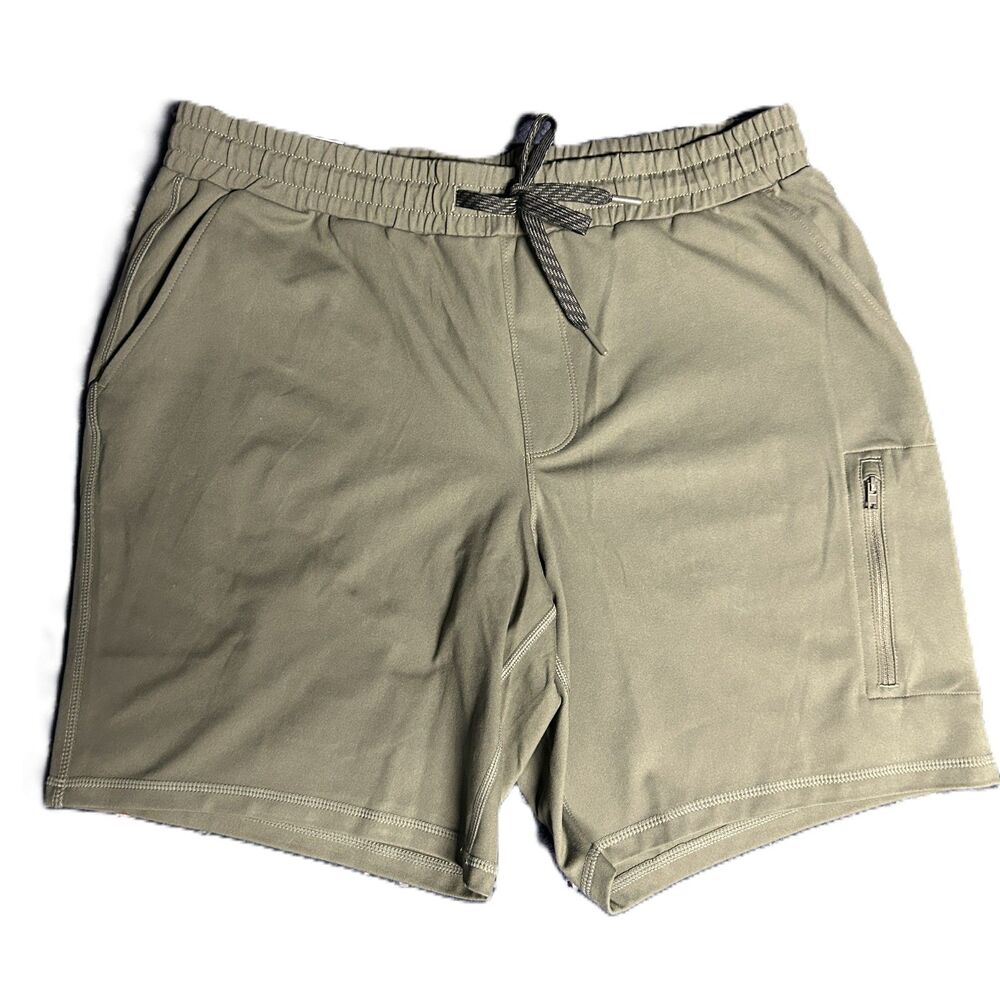 Mondetta men's green outdoor project active shorts size large inseam 9"